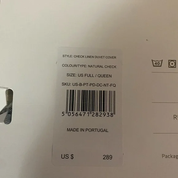 PIGLET in bed NEW 100% Linen Duvet Cover - Cream and Green Full/Queen - Picture 5 of 5